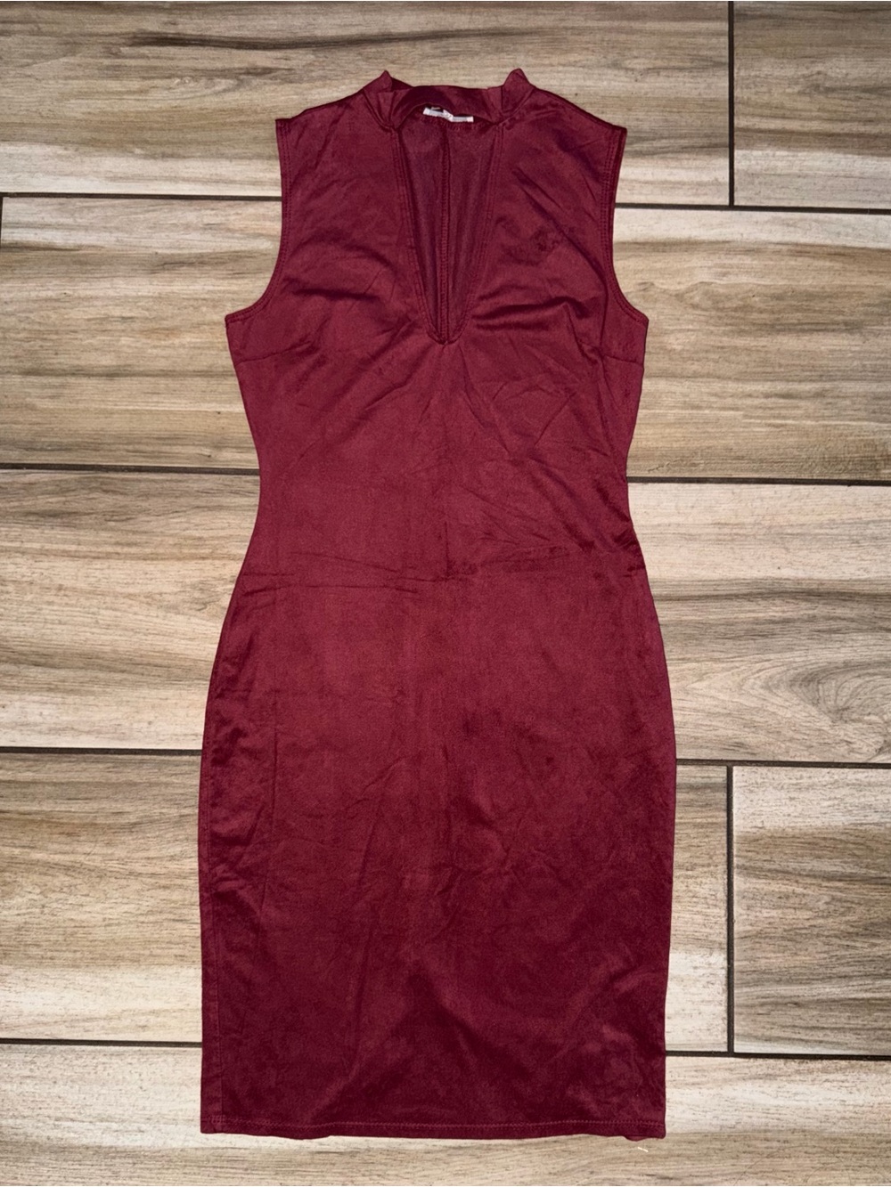 Charlotte Russe Sleeveless Burgundy Bodycon Midi Dress